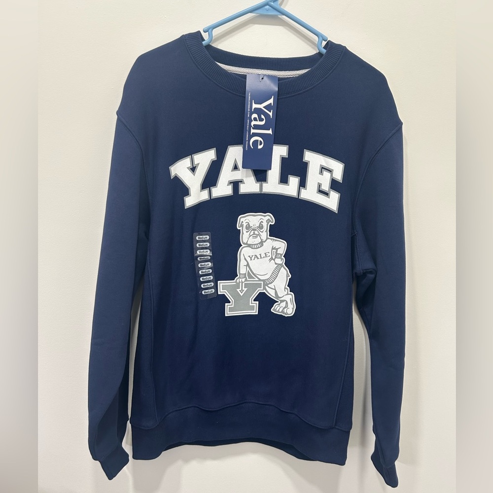 Yale Sweatshirt University Bulldogs Super Heavy Crewneck Medium Navy NWT‎ $70